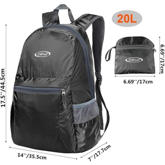 Lightweight Foldable Backpack 20L Packable Hiking Travel Daypack Unisex - Picture 3 of 7